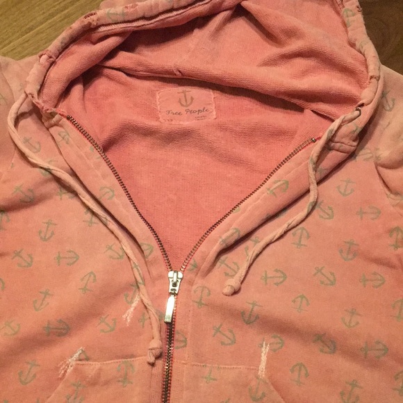 Free People Anchor Print Distressed Hoodie - Picture 1 of 3